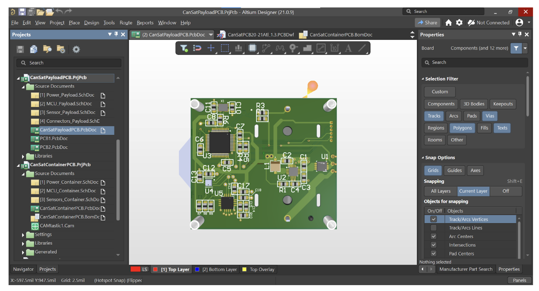 Payload PCB Rendering Image